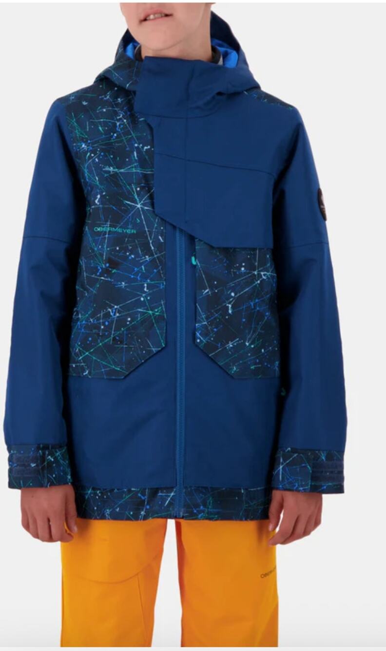 Obermeyer Teen Boy's Gage Jacket Blue Snowboarding Skiing Winter Sports Size L
